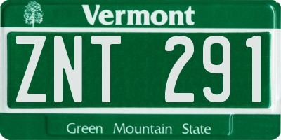 VT license plate ZNT291