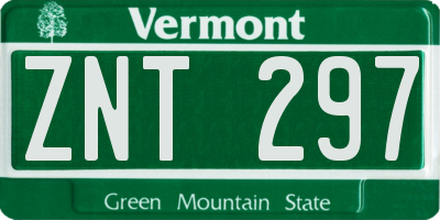 VT license plate ZNT297
