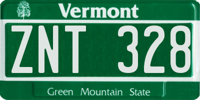 VT license plate ZNT328