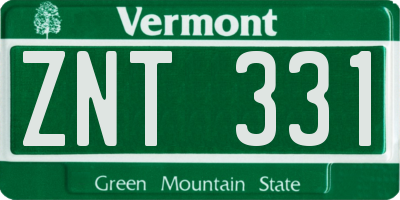 VT license plate ZNT331