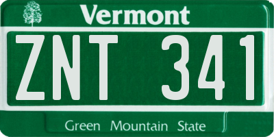 VT license plate ZNT341