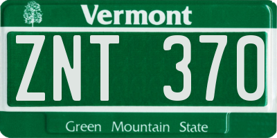 VT license plate ZNT370
