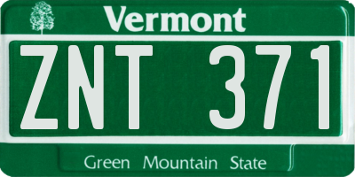 VT license plate ZNT371