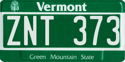 VT license plate ZNT373