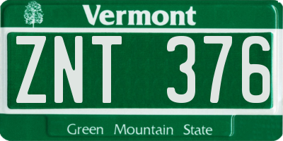 VT license plate ZNT376