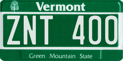 VT license plate ZNT400