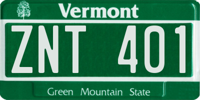 VT license plate ZNT401