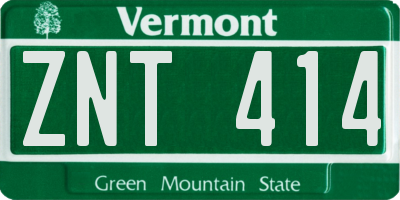 VT license plate ZNT414