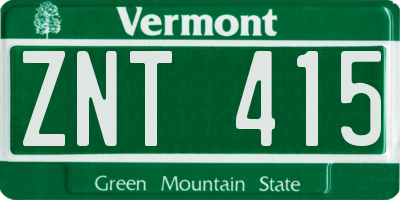 VT license plate ZNT415