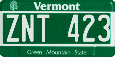 VT license plate ZNT423