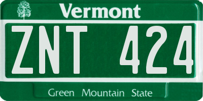 VT license plate ZNT424