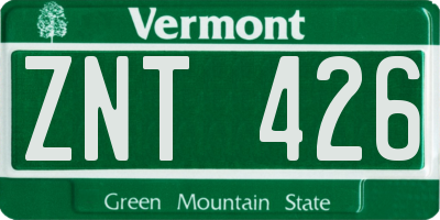 VT license plate ZNT426