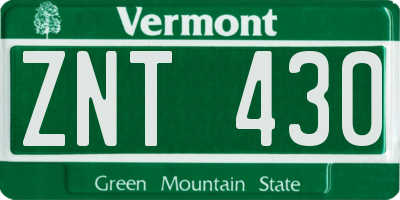 VT license plate ZNT430