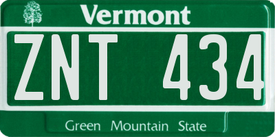 VT license plate ZNT434