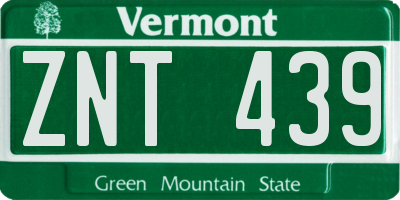 VT license plate ZNT439