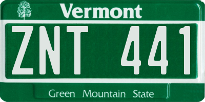 VT license plate ZNT441