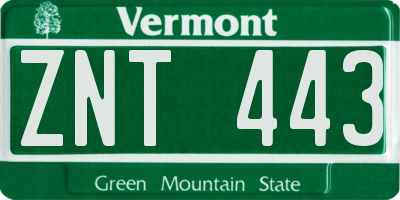 VT license plate ZNT443