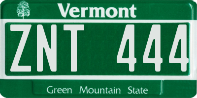 VT license plate ZNT444
