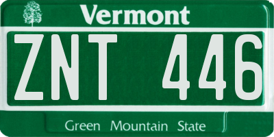 VT license plate ZNT446
