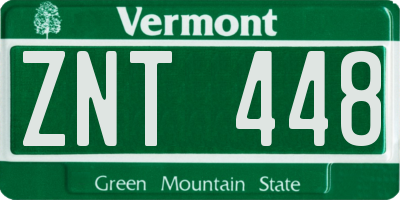 VT license plate ZNT448