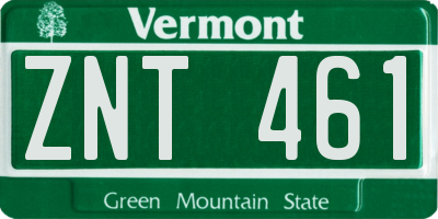 VT license plate ZNT461