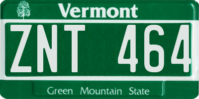 VT license plate ZNT464