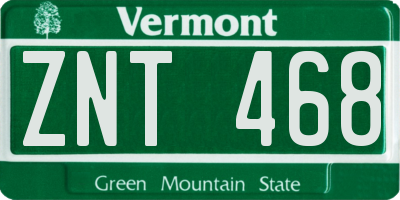 VT license plate ZNT468