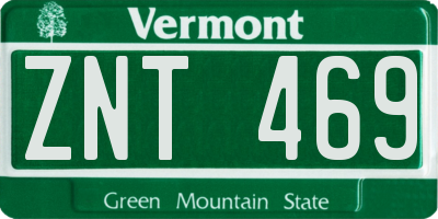 VT license plate ZNT469
