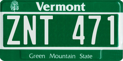 VT license plate ZNT471