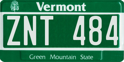 VT license plate ZNT484