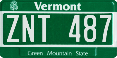 VT license plate ZNT487