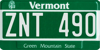 VT license plate ZNT490