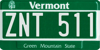 VT license plate ZNT511