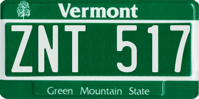 VT license plate ZNT517