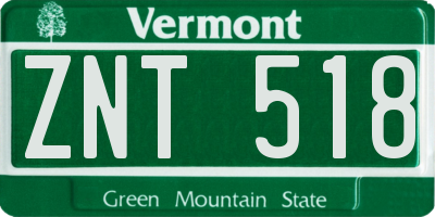 VT license plate ZNT518