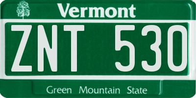 VT license plate ZNT530