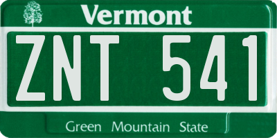 VT license plate ZNT541