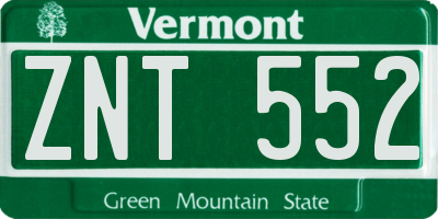 VT license plate ZNT552