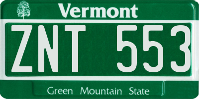 VT license plate ZNT553