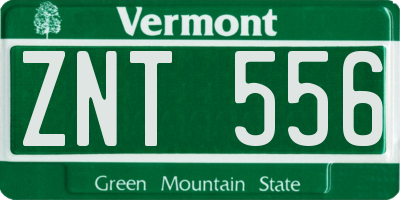 VT license plate ZNT556