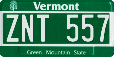 VT license plate ZNT557
