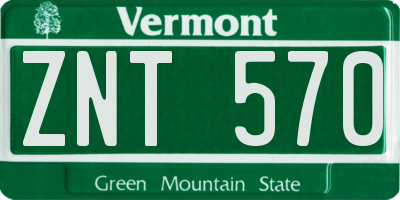 VT license plate ZNT570