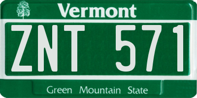 VT license plate ZNT571