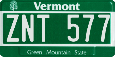 VT license plate ZNT577