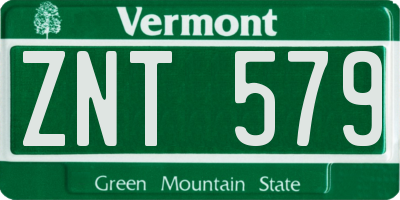 VT license plate ZNT579