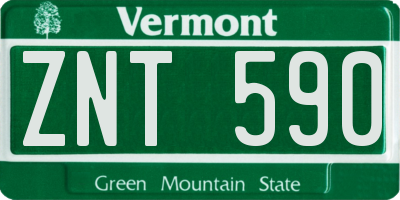 VT license plate ZNT590