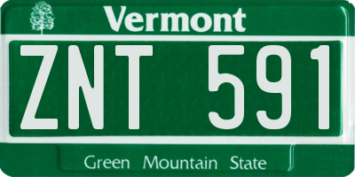 VT license plate ZNT591