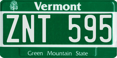 VT license plate ZNT595