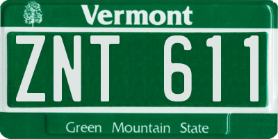 VT license plate ZNT611