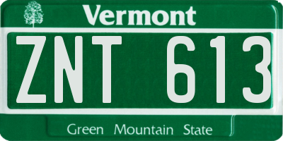 VT license plate ZNT613